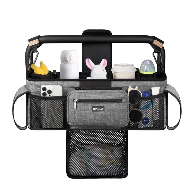 TOPDesign Universal Baby Stroller Organizer, Double Stroller Caddy by TOPDesign