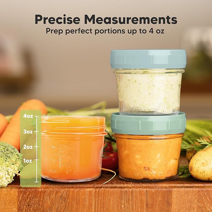KeaBabies 6pk 4oz Glass Baby Food Containers - Image 3