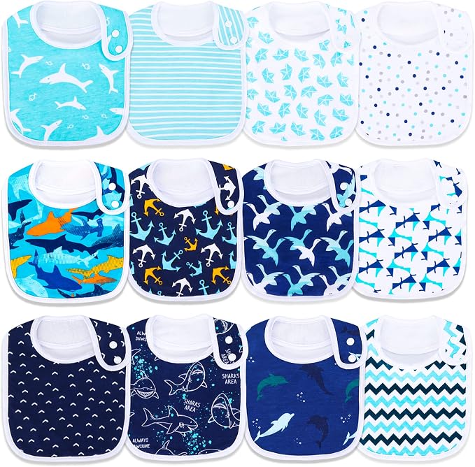 Baby Bibs Soft and Absorbent Organic Cotton Bandana Drool Bibs Set by Benoxine