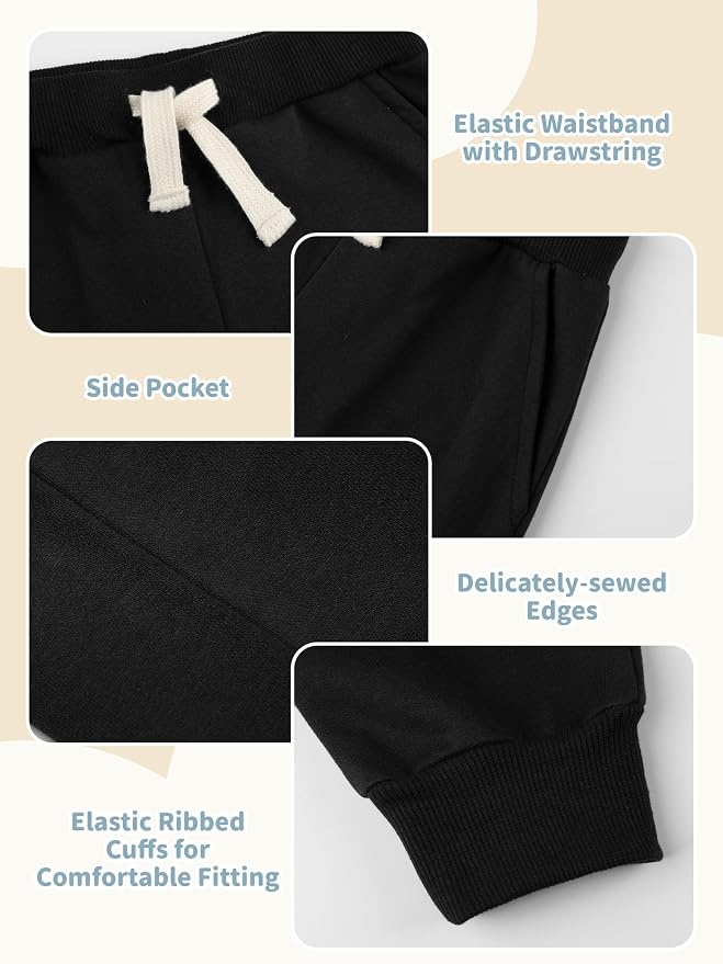 HXP 3 Pack Toddler Sweatpants Cotton Toddler Boys Girls Unisex Sweatpants Pants - Image 3