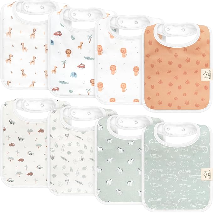 KeaBabies 8-Pack Organic Baby Bibs by KeaBabies