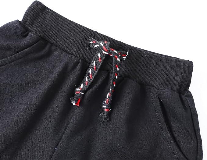 HILEELANG Toddler Boys Cotton Jogger Sweatpants 3 Pack, Soft Adjust Elastic - Image 8