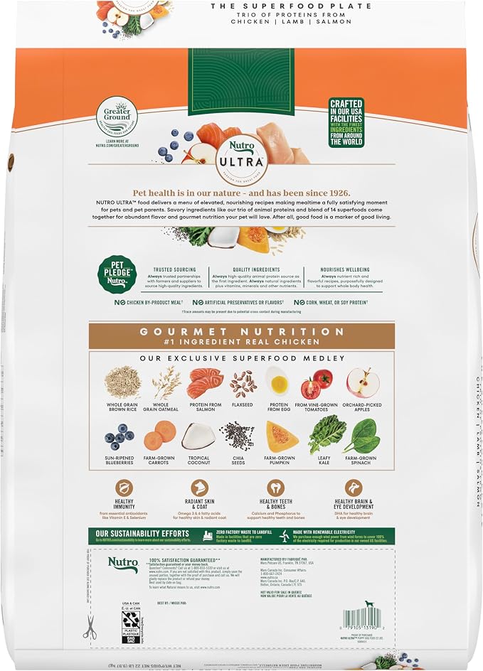 Nutro Ultra High Protein Dry Puppy Food, Trio of Proteins from Chicken - Image 2