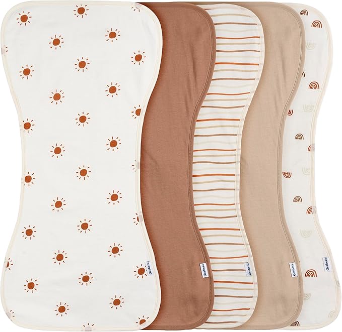 Gerber Baby Unisex Burp Cloths Rust Tan, Size 10.5" x 21" by Gerber