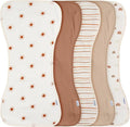 Gerber Baby Unisex Burp Cloths 5-Pack, Rust Tan, Size 10.5" x 21" by Gerber