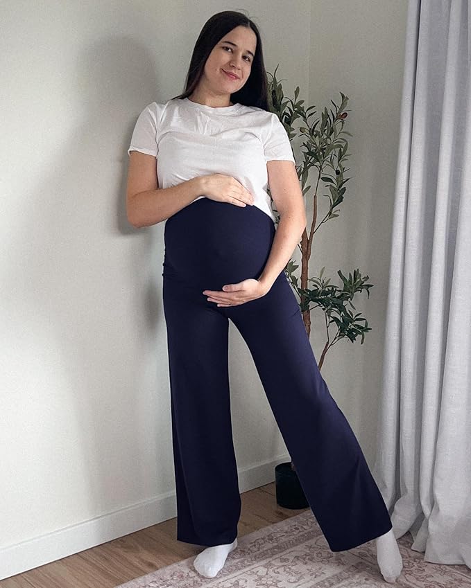 G4Free BareFeel Maternity Dress Yoga Pants Over The Belly Stretchy Work Slack - Image 2