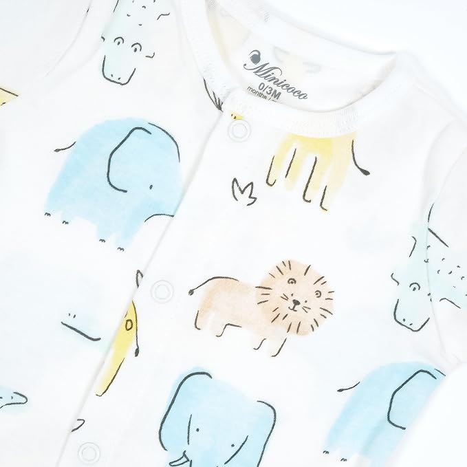 3-Pack 100% Cotton Baby Boy Rompers, 0-24Months Short Sleeve Toddler Romper - Image 4