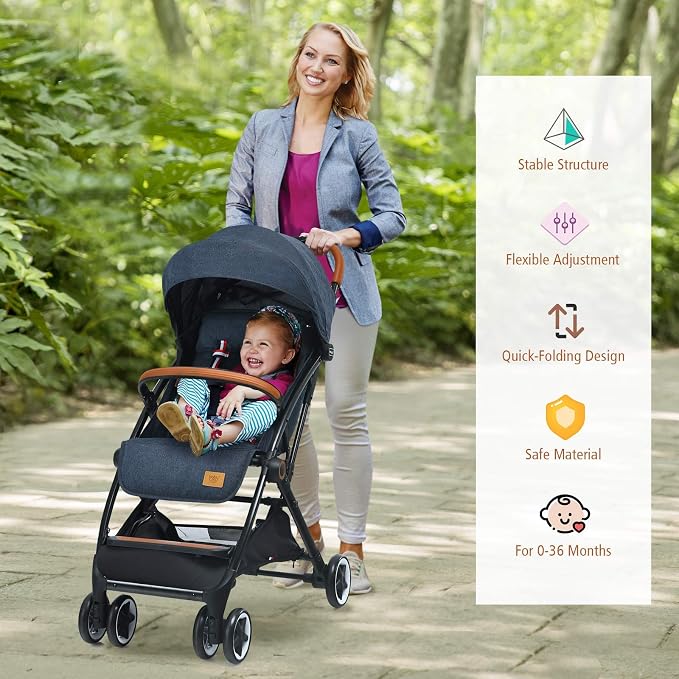 BABY JOY Lightweight Baby Stroller, Compact Toddler Travel Stroller - Image 9