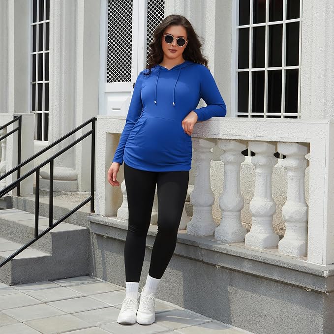 GINKANA Maternity Hoodie Long Sleeves Shirts Casual Maternity Top Pregnancy - Image 5