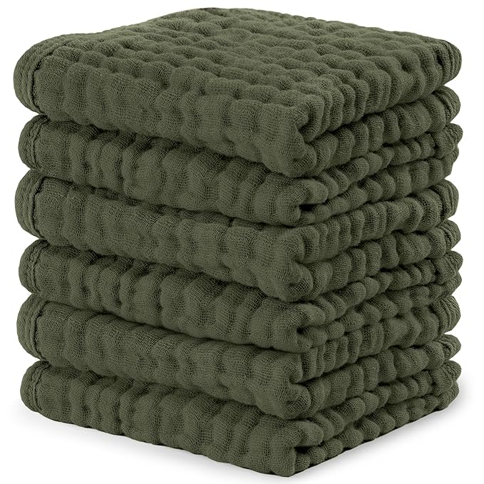 Comfy Cubs Muslin Baby Washcloths 6 Pack by ComfyCubs