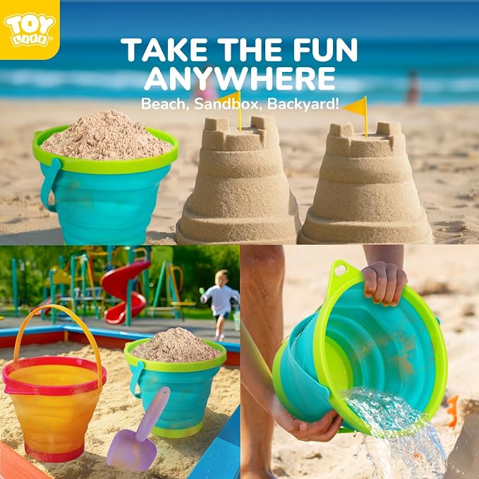 TOY Life 9 Pack Sand Buckets Toys Set - Image 2