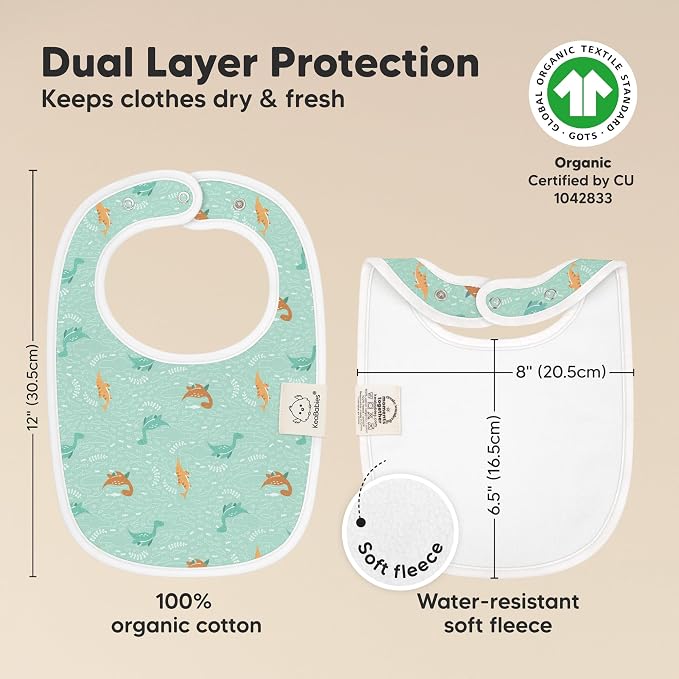 8-Pack Organic Baby Bibs for Boys, Girls - Image 3