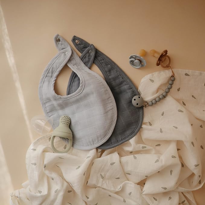 mushie Muslin Baby Bib | Soft Cotton - Image 6