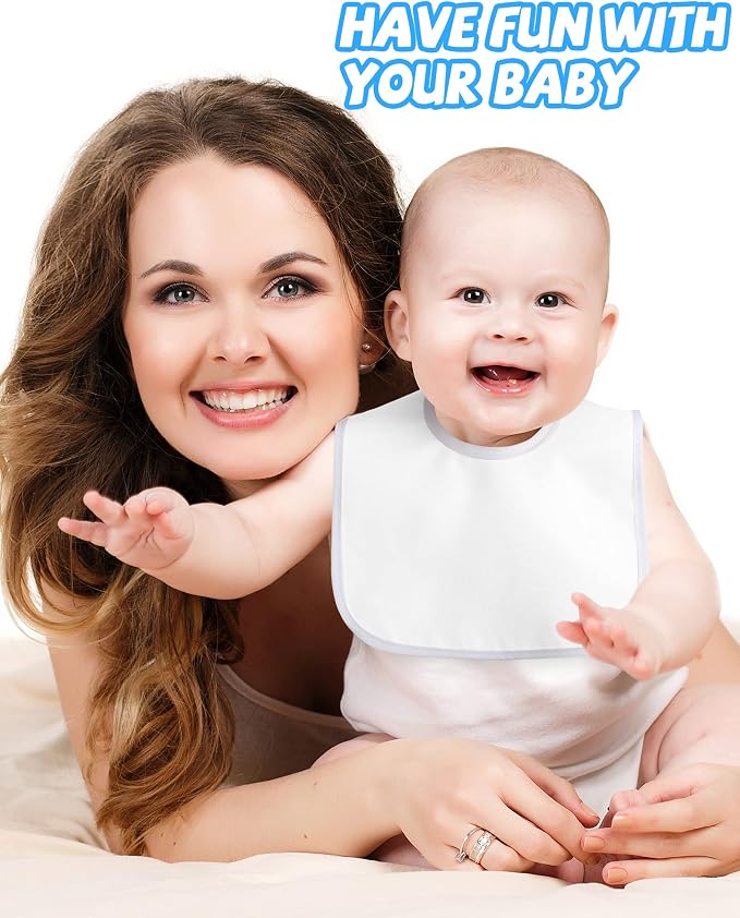 Foaincore 30 Pcs White Bibs for Baby 2 Ply Waterproof Absorbent White Bibs Bulk - Image 5