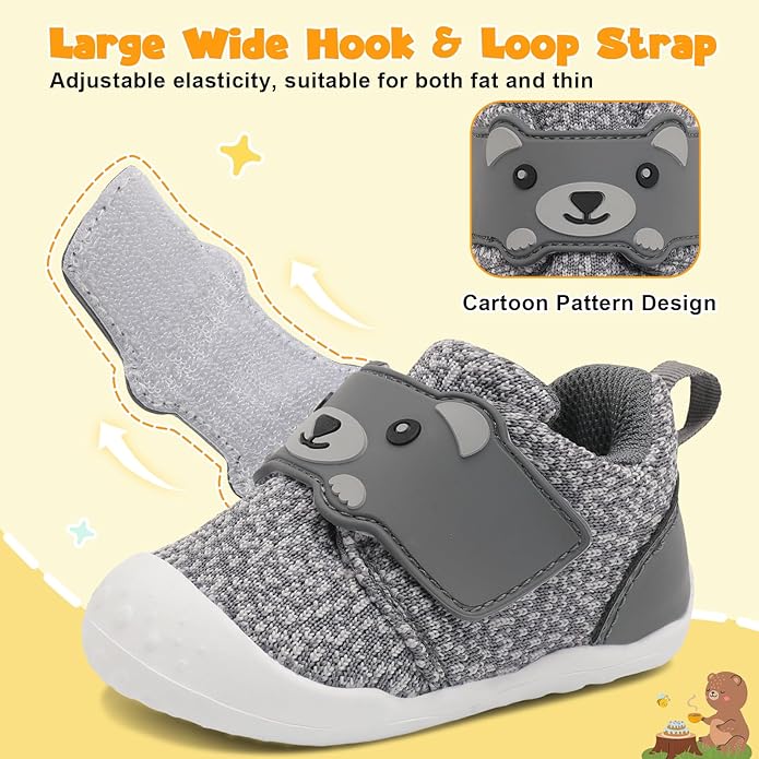 FEETCITY Baby Walking Shoes Wide Baby Shoes Boys Girls Infant Sneakers Crib - Image 3