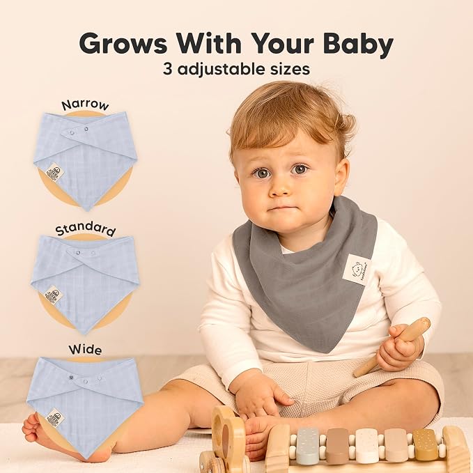 KeaBabies 8-Pack Muslin Baby Bibs - Image 4