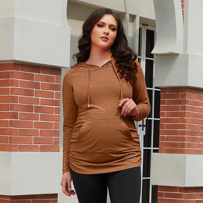 GINKANA Maternity Hoodie Long Sleeves Shirts Casual Maternity Top Pregnancy - Image 3