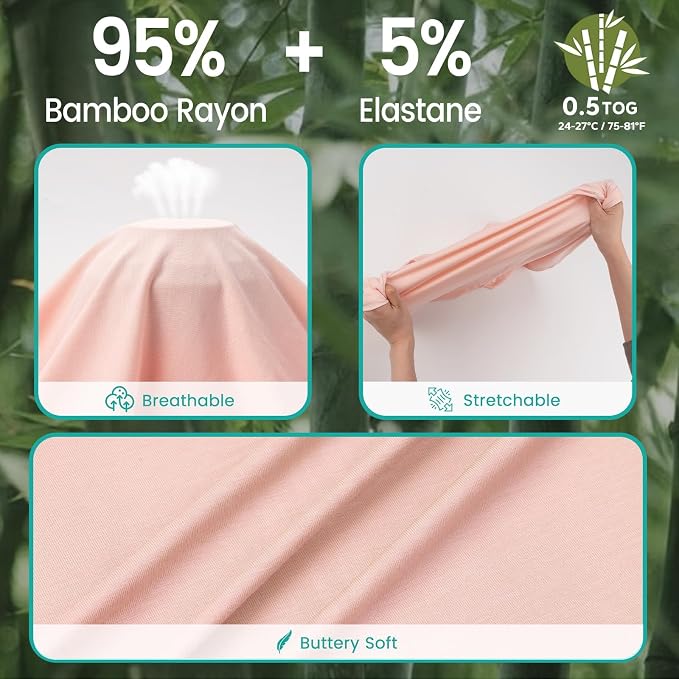 Rayon Made from Bamboo Sleep Sack, 0.5 TOG Wearable Blanket Baby, Lightweight - Image 3