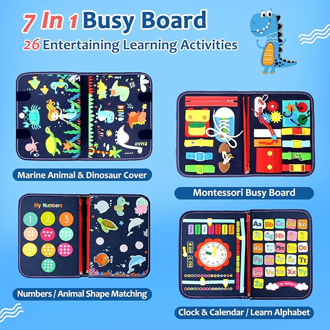 Qizfun Busy Board Montessori Toy - Image 3