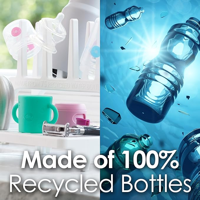 PopYum Glacier White Space Saving Drying Rack from 100% Recycled Bottles - Image 3