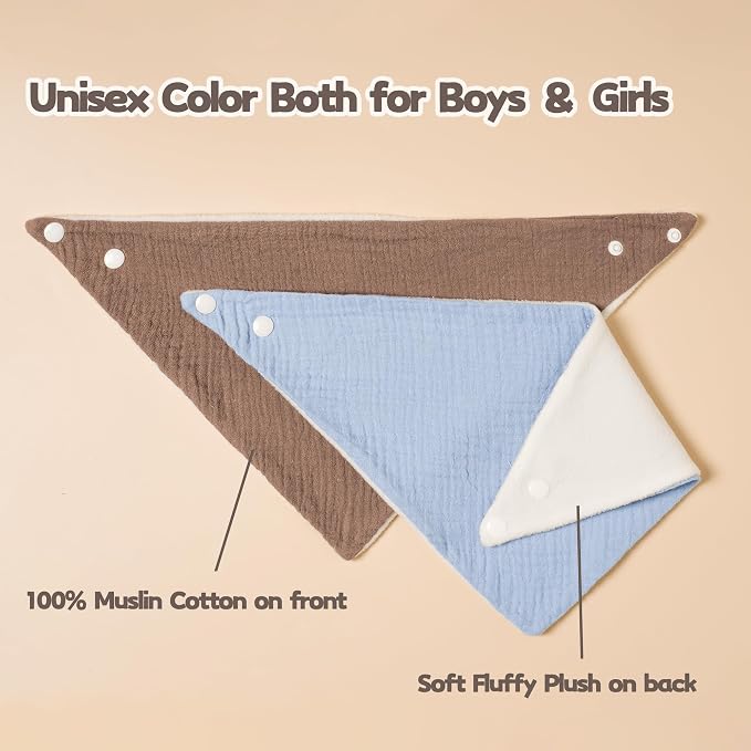 Susurration Muslin Baby Drool Bibs 6Pack Soft Triangular Adjustable Baby - Image 6