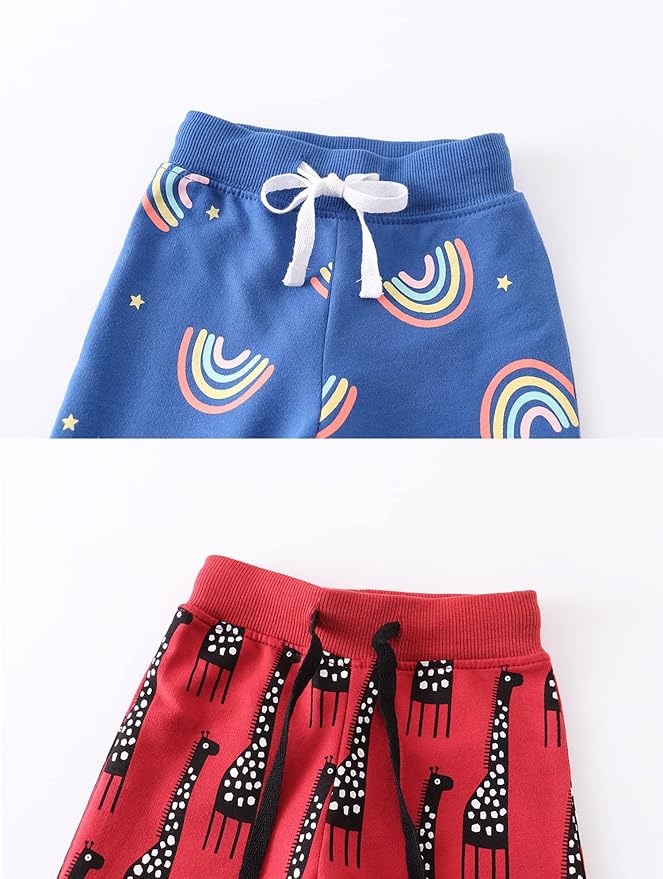 HUAER& Baby Boy's Jogger Pants Dinosaur Car Animal Print Drawstring Elastic - Image 3