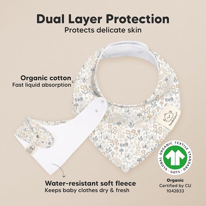 8-Pack Organic Baby Bandana Bibs - Image 2