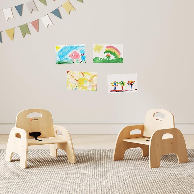 Foundations Simple Sitter 7” Low Wood Feeding Chairs, Wide No-Tip Base - Image 2
