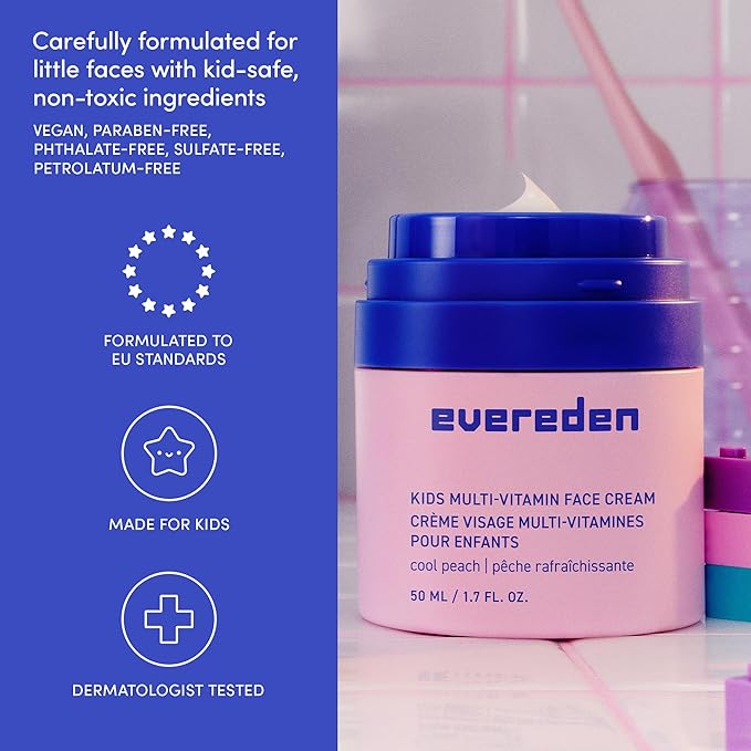 Evereden Kids Face Cream: Cool Peach, 1.7 oz. | Face Lotion | Clean and - Image 6