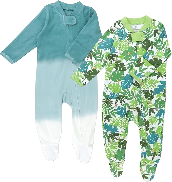 HonestBaby Baby Sleep N' Play One-Piece Zip-Front Footed Organic Cotton Pajama by HonestBaby