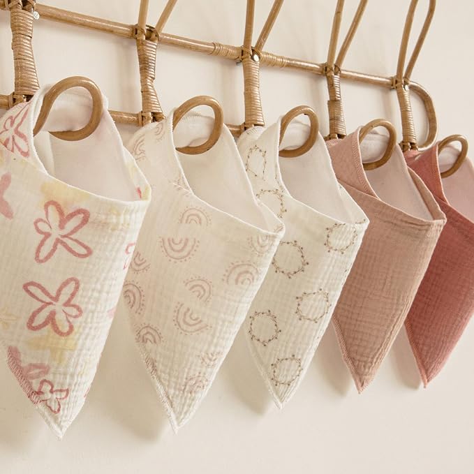 Muslin Baby Bibs 8 Pack, Baby Bandana Drool Bib - Image 7