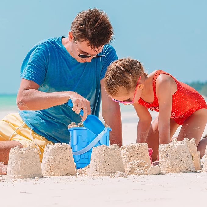 Chivao 6 Pack 7 Inch Beach Sand Buckets and Shovels Sets Castle Model Sand - Image 5