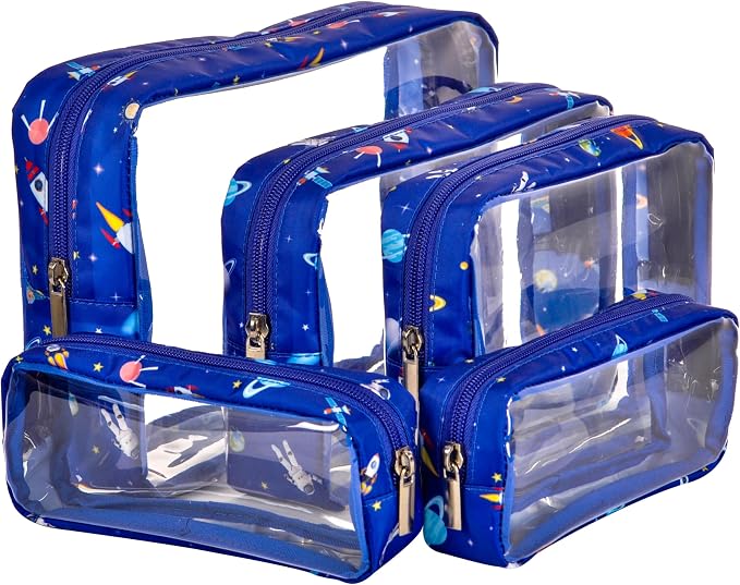 TSA Approved 5-Piece Diaper Bag Organizer Pouch Set Clear Waterproof TPU Kids - Image 5