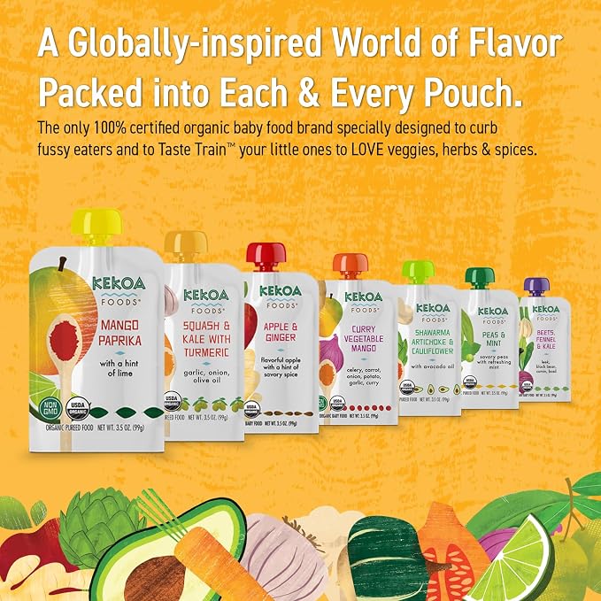 Kekoa Foods Mango Paprika Baby Food Purée | 100% USDA Certified-Organic - Image 6