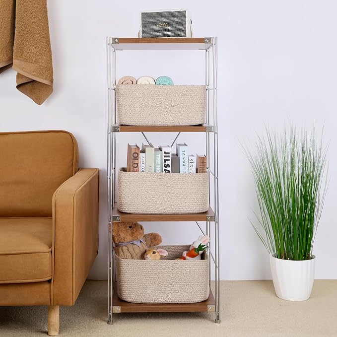 Large Storage Baskets for Organizing, Closet Shelf Baskets for Clothes Blanket - Image 4