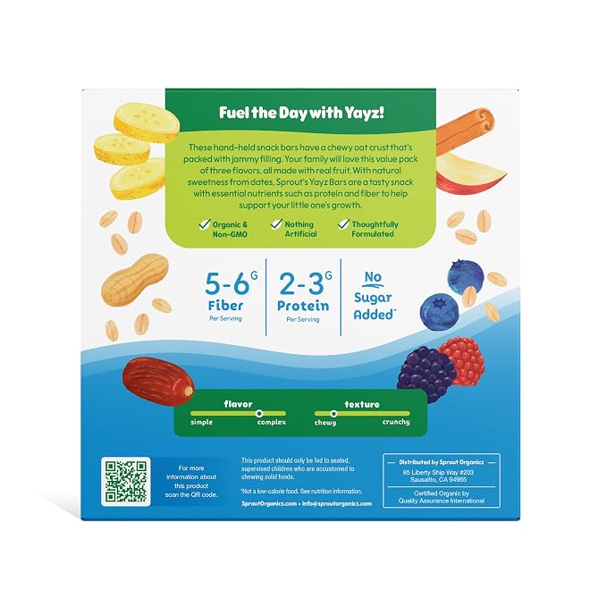 Sprout Organics, Toddler Snack Bars, Yayz Variety Pack, 15 Individual Bars 1 oz - Image 5