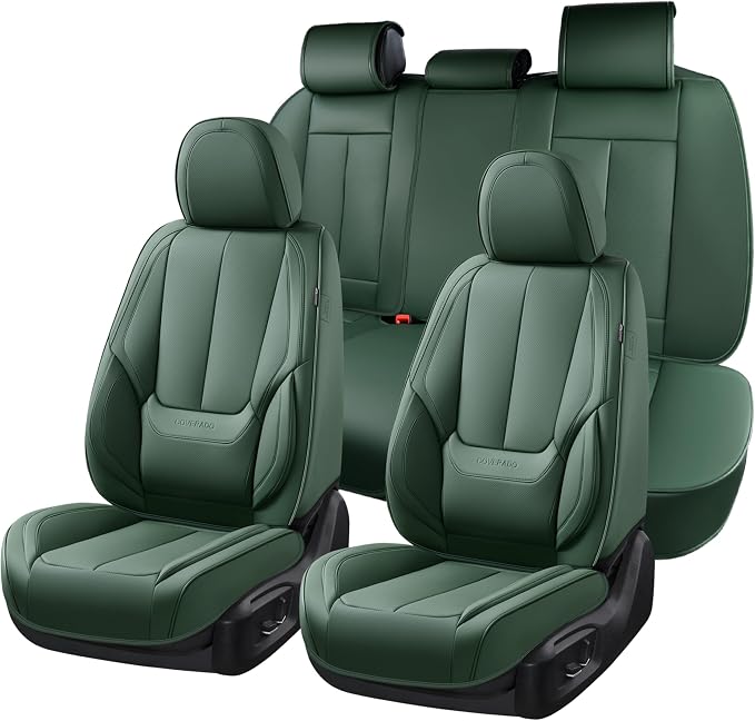 Coverado Car Seat Covers Full Set, Car Seat Protector Waterproof, Nappa Leather by COVERADOAUTO