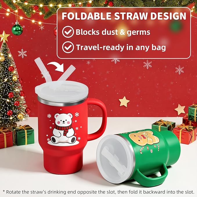 Bella's Friends Christmas Mini Tumbler- 9 0z Toddler Sippy Cup, Flexible Straw - Image 6