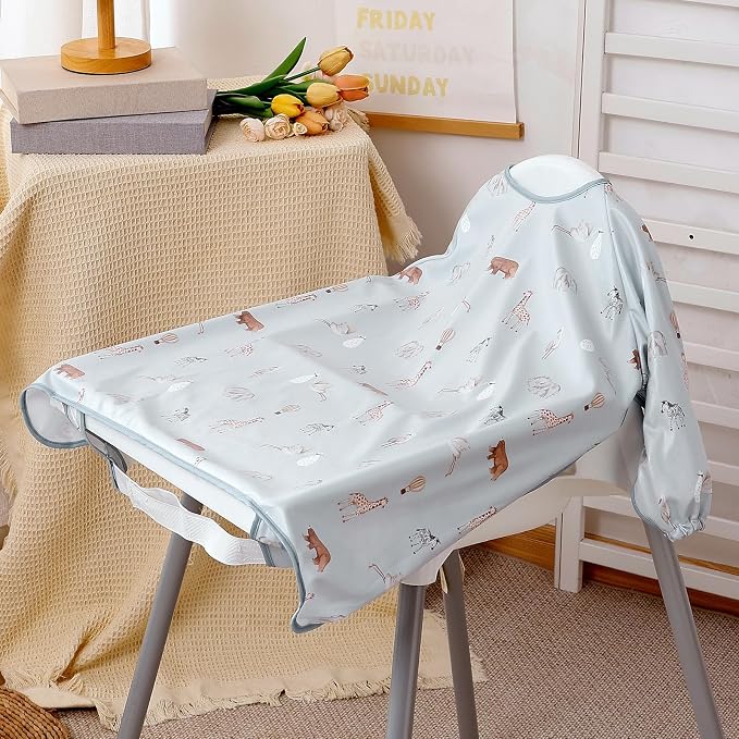 Happy Flute Long Sleeve Baby Bib-Mess Proof Baby Feeding Bibs - Image 3