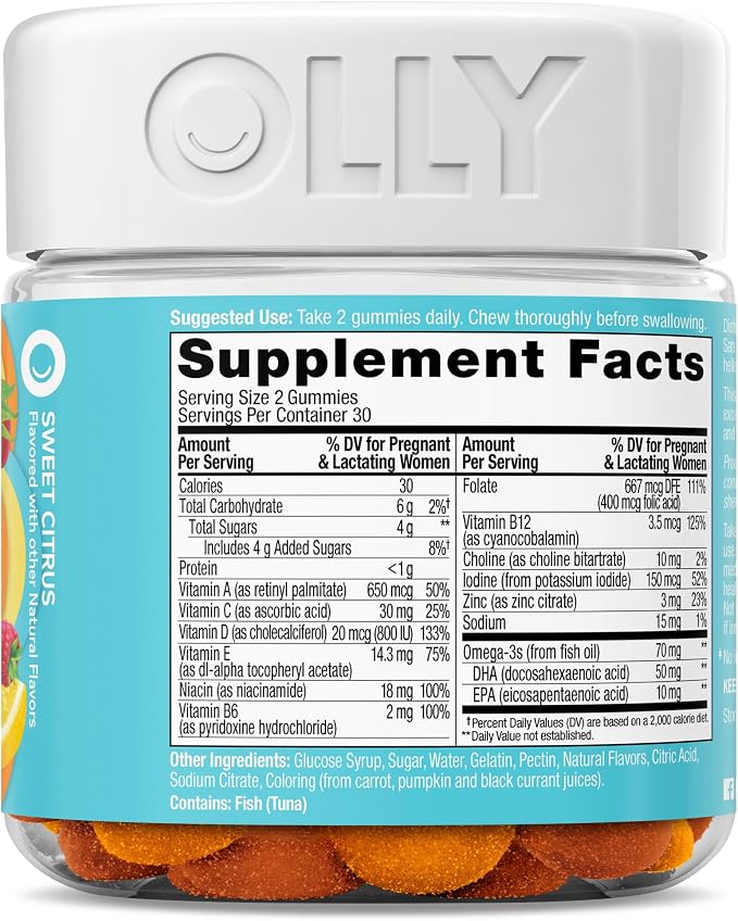 OLLY Prenatal Multivitamin Gummy, Supports Healthy Growth and Brain Development - Image 9