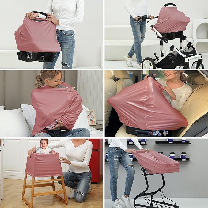 Breathable Car Seat Cover for Babies – Multi-Purpose Soft Rayon Nursing Cover - Image 7