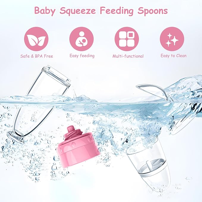 WAJIAYON Baby Food Feeder 4 Pack Silicone Baby Food Dispensing Spoon-3 oz - Image 9