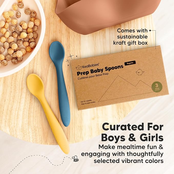 KeaBabies Silicone Baby Spoons, Self Feeding 6-12 months - Image 9