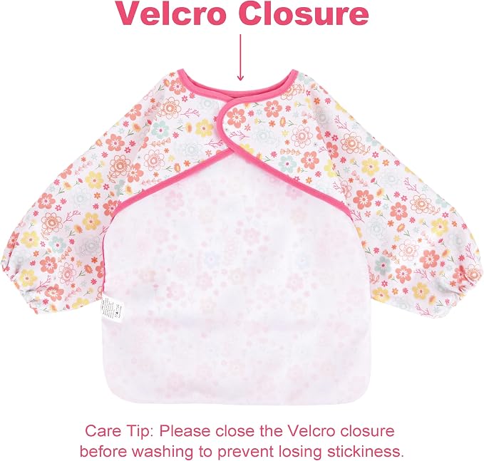 Long Sleeve Baby Bib For Eating Feeding Mess Proof Waterproof Food Smock Bibs - Image 3