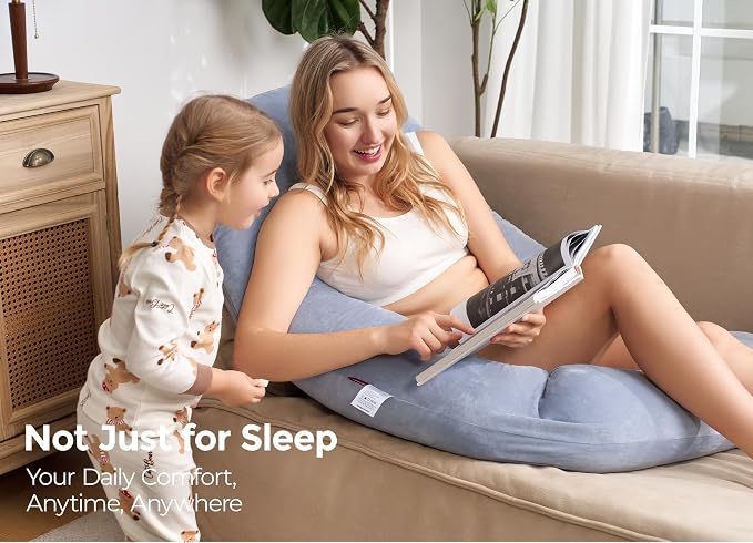 Momcozy Pregnancy Pillow for Sleeping, Dreamlign U Pro Maternity Pillow - Image 6
