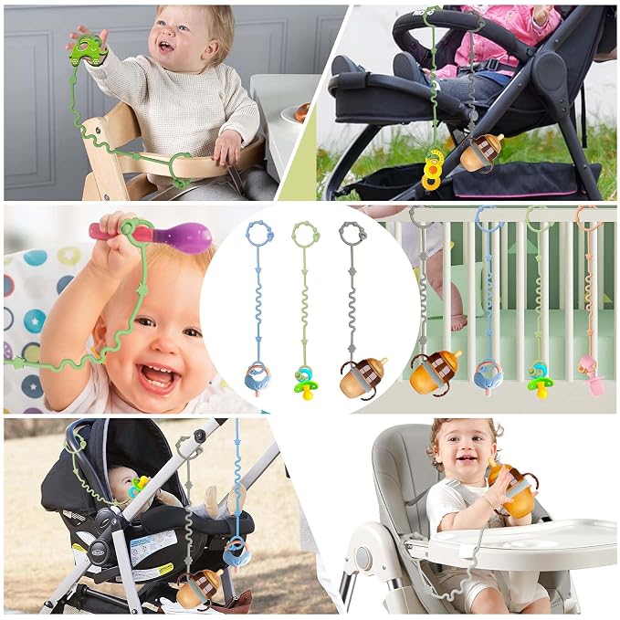Toy Straps for Baby, RTMOK Silicone Setpacifier Clip, Applies to Car Seat Toy - Image 6