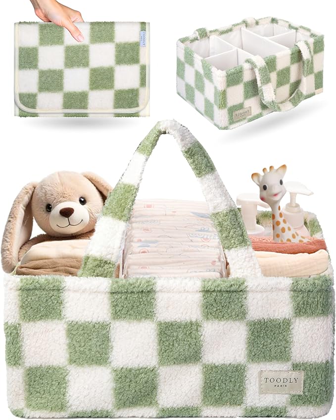 Checkered Diaper Caddy Organizer by Toodly