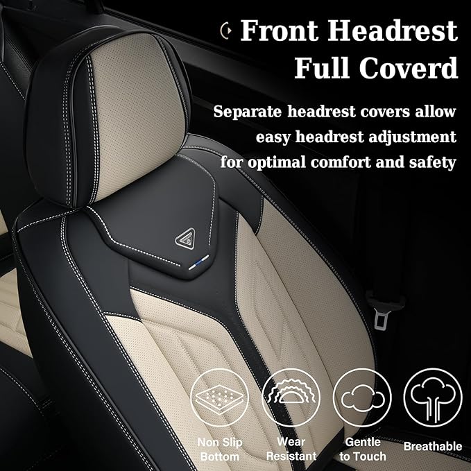Coverado Front Seat Covers, Car Seat Covers Front Seats, Leather Seat Covers - Image 5