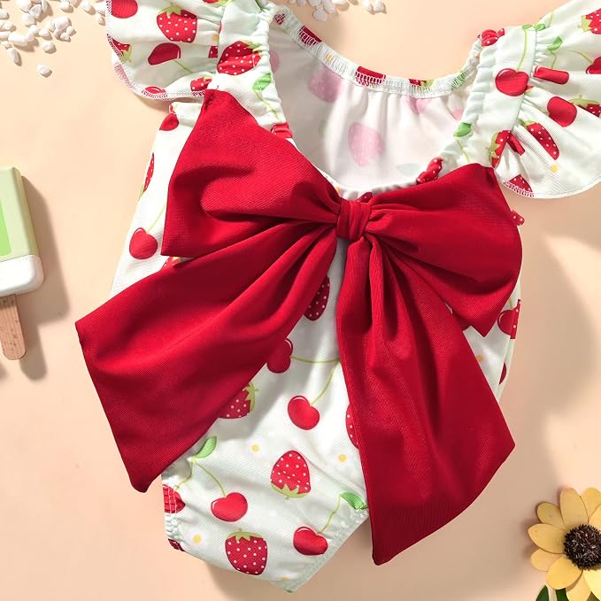 Toddler Girl Baby Ruffles Mermaid Fish Scale Swimsuit One Piece Swimwear - Image 4