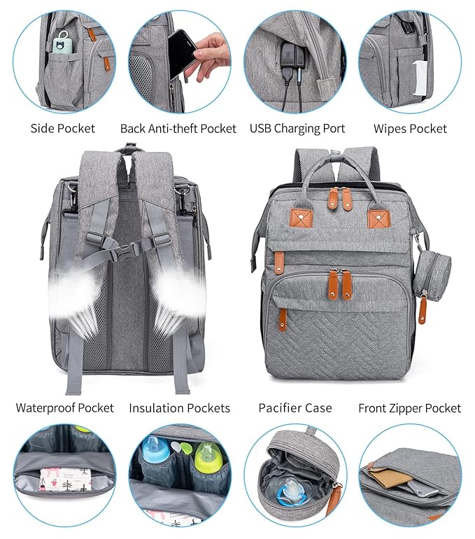 KABAQOO Diaper Bag Backpack - Image 3